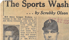 Hot Stove League Embers. October 22, 1954.