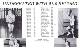 Basketball team in the 1965 Bemus Point High School yearbook.