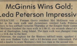 McGinnis Wins Gold; Leda Peterson Impressive. 1988.