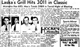 Laska's Grill Hits 3011 in Classic. December 29, 1948.