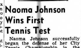 Naoma Johnson Wins First Tennis Test. August 17, 1951.