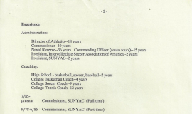 Patrick Damore's resume. Page 2. Circa 1986.