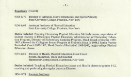 Patrick Damore's resume. Page 3. Circa 1986.