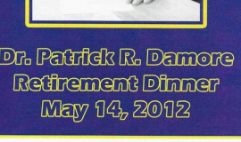 Retirement Dinner program cover. May 14, 2012.