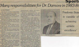Many responsibilities for Dr. Damore in 1983-84. September 6, 1983.