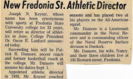 New Fredonia St. Athletic Director. 1968.