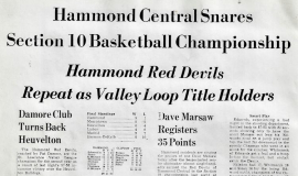 Hammond Central Snares Section 10 Basketball Championship. 1956.