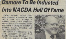 Damore To Be Inducted Into NACDA Hall of Fame. May 21, 1988.