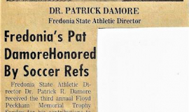 Fredonia's Pat Damore Honored By Soccer Refs. 1972.