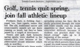 Golf, tennis quit spring, join fall athletic lineup. October 1972