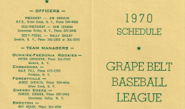 1970 Grapebelt Baseball League Schedule