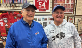 Pete, on left, and Dave Criscione at the CSHOF exhibit hall, November 19, 2025.