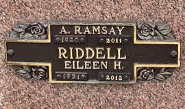 Ramsay Riddell's grave marker.