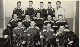 1957-1958 Jamestown hockey team.