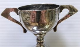 Trophy won by Ramsay Riddell at  Schoolboy Ski-jumping Championships at Montreal, 1931.