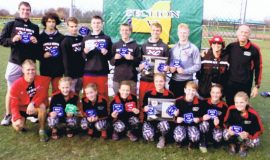 Boys and Girls cross country teams after winning 2015 sectional meet.