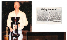 Maloy Honored.  2010.