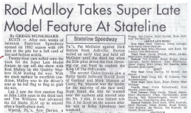 Rod Maloy Takes Super Late Model Feature At Stateline. May 16, 1992.