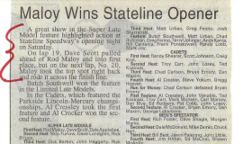 Maloy Wins Stateline Opener. May 18, 1996.
