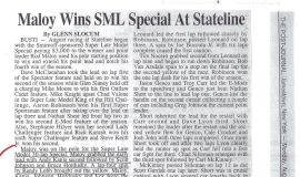 Maloy Wins SML Special At Stateline. August 6, 2007.