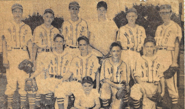 Class C Champs. Roger MacTavish  is second from right kneeling. 1949.
