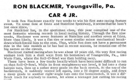Ron Blackmer - Stateline Speedway Program Biography, 1965.