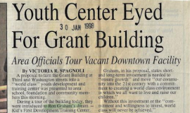 Youth Center Eyed For Grant Building. January 30, 1998.