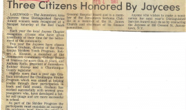 Three Citizens Honored By Jaycees. February 4, 1981.