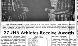 27 JHS Athletes Receive Awards. June 14, 1966.
