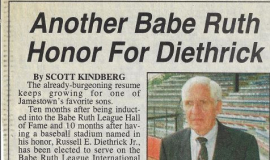 Another Babe Ruth Honor For Diethrick. June 26, 1998.