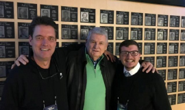 Scott KindbergScott Kindberg, Hal McCoy and Cameron Hurst at St. Bonaventure NCAA game. 2018.