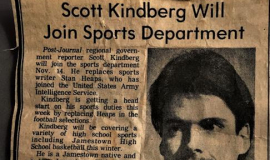 Scott Kindberg Will Join Sports Department. November 1983.