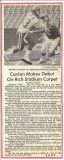 Conlan Makes Debut On Rich Stadium Carpet. 1987.