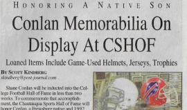 Conlan Memorabilia On Display At CSHOF.  Page 1. November 25, 2014.