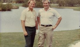 Jack Nicklaus, PGA player, with Stan Marshaus in 1982.