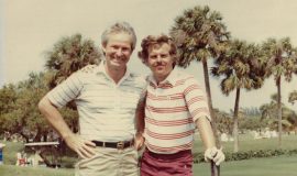 Wayne Levi, PGA player, with Stan Marshaus in 1982.