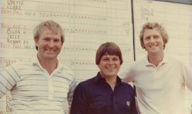 Stan Marshaus with Lou Biago and Nigel Rouse, professional golfers, in 1982.