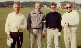 Gene DeMambro, Stan Marshaus, Geoff Follansbee and Bob Osborn at Scotland Old Course, 1980.
