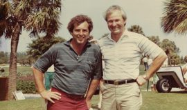 Fuzzy Zoeller, PGA player, with Stan Marshaus in 1982.
