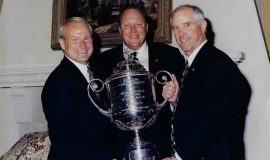 M.G. Orender and Will Mann, past PGA presidents, with Stan Marshaus in 1998.