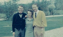Stan Marshaus with Dot and Bud Holscher, professional golfer, in 1968.