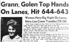 Grann, Golen Top Hands On Lanes, Hit 644-643. January 21, 1964.