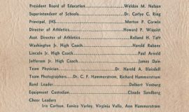 1949 JHS Football Banquet program back.