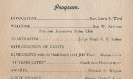 1949 JHS Football Banquet program, inside page 1.