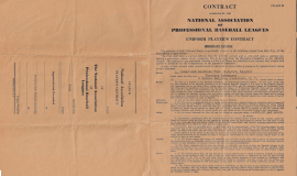1947 baseball contract for Ted Wyberanec. Page 1.