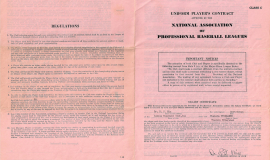 1947 baseball contract for Ted Wyberanec. Page 1.