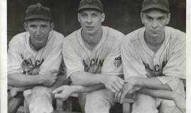 1942 Jamestown Falcons. Ted Wyberanec on right.