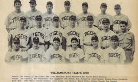 Williamsport Tigers. 1948. Ted Wyberanec is second from left in middle row.