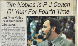 Tim Nobles Is P-J Coach Of Year For Fourth Time. April 2, 1995.