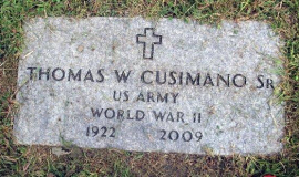 Tom Cusimano's grave marker.